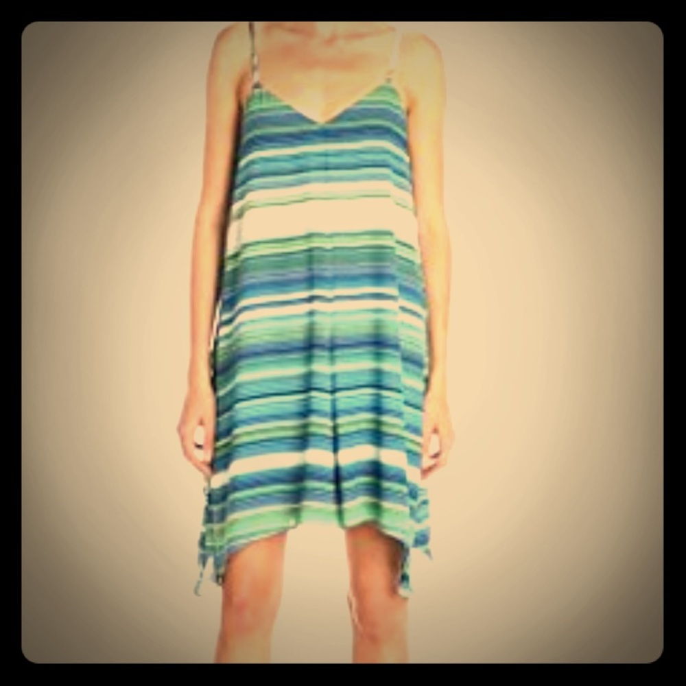 KAREN KANE asymmetrical striped sundress- Large